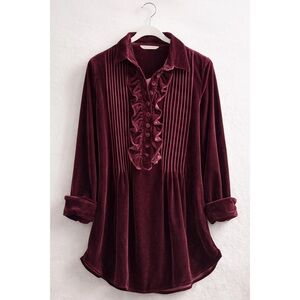 Soft Surroundings Size XL Maroon Velvet Tunic